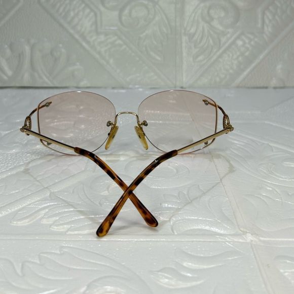 Christian Dior VINTAGE Gold Frame Reading Glasses Rose Gold Mirror - Picture 3 of 15